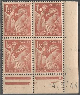 CD652 - Philatelie - Coin daté timbre de France N° Yvert et Tellier 652 - Coins datés de France - Timbres de collection