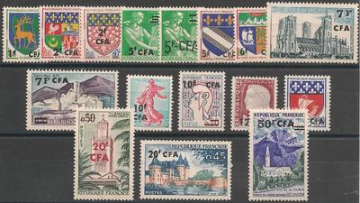 CFA342-352A - Philatelie - Timbres de France CFA N° Yvert et Tellier 342 à 352A - Timbres de Réunion