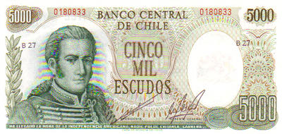 Chili - Philatélie - billets de banque du Chili - billets de collection