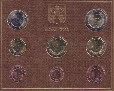 Coffret Vatican 2011 - pièce de monnaie euros - Philatélie 50 - pièce de monnaie de collection