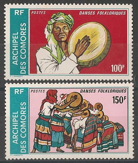 COMO104A-104B - Philatélie - Timbres des Comores N° Yvert et Tellier 104A à 104B - Timbres de collection
