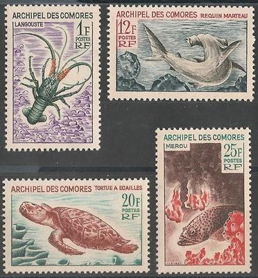 COMO35-38 - Philatélie - Timbres des Comores N° Yvert et Tellier 35 à 38 - Timbres de collection