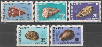 COMO72-76 - Philatélie - Timbres des Comores N° Yvert et Tellier 72 à 76 - Timbres de collection