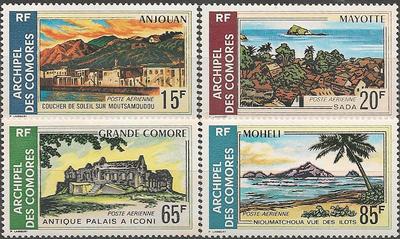 COMOPA32-35 - Philatélie - Timbres Poste Aérienne des Comores N° Yvert et Tellier 32 à 35 - Timbres de collection