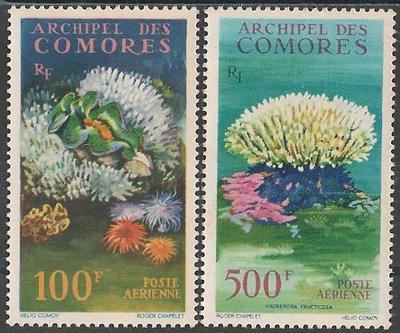 COMOPA5-6 - Philatélie - Timbres Poste Aérienne des Comores N° Yvert et Tellier 5 à 6 - Timbres de collection