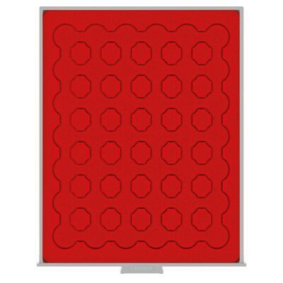 LI2529 - Philatélie 50 - Box monnaies plateau STANDARD à 42 alvéoles ronds pour capsules Ø ext. 29,5 mm - Médaillers numismatiques