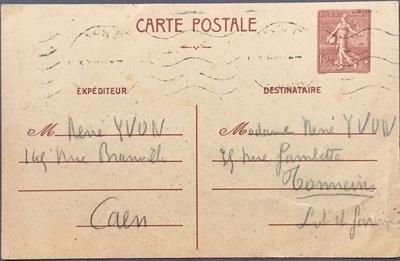 EPCP1f20semeuseObl - Philatélie - Entiers Postaux - timbres de France
