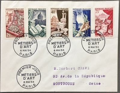 FDCRF970/74 - Philatélie - Enveloppe 1er jour de France - Timbre de France N° 970/74