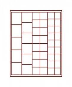 LI2745/1 - Philatélie 50 - Box monnaies plateau rouge foncé 45 alvéoles - Médaillers numismatiques