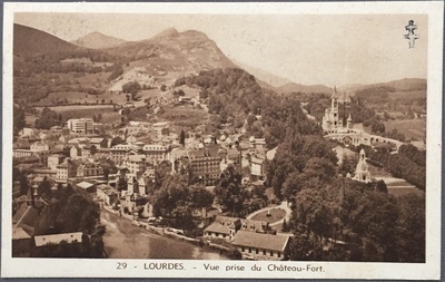 CPlourdes1946bis - Philatelie - timbre sur lettre - timbre de France