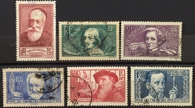 RF380/385O - Philatélie - Timbre de France n° Yvert et Tellier 380 à 385 oblitéré - Timbres de collection