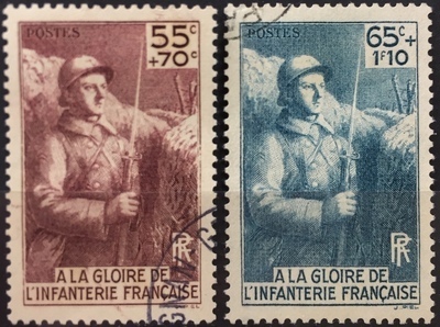 RF386/387O - Philatélie - Timbre de France n° Yvert et Tellier 386 à 387 oblitéré - Timbres de collection