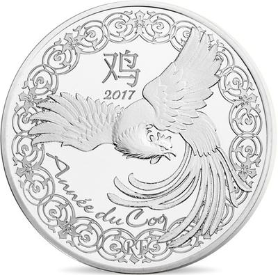 Coq argent - Philatelie - pièce Monnaie de Paris - calendrier chinois - année du Coq
