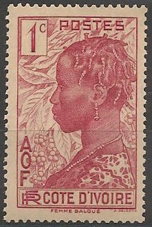 COTI109 - Philatélie - Timbre de Côte d'Ivoire N° Yvert et Tellier 109 - Timbres de colonies françaises - Timbres de collection