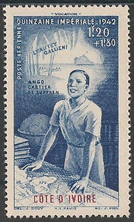 COTIPA9 - Philatélie - Timbre Poste Aérienne de Côte d'Ivoire N° Yvert et Tellier 9 - Timbres de colonies françaises - Timbres de collection