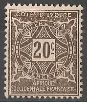 COTITAX12 - Philatélie - Timbre Taxe de Côte d'Ivoire N° Yvert et Tellier 12 - Timbres de colonies françaises - Timbres de collection