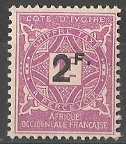 COTITAX17 - Philatélie - Timbre Taxe de Côte d'Ivoire N° Yvert et Tellier 17 - Timbres de colonies françaises - Timbres de collection