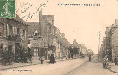 CPA28052015-8 - Equeurdreville - Rue de la Paix - Philatélie - Carte postale ancienne de Equeurdreville - Cartophilie - Cartes postales de collection