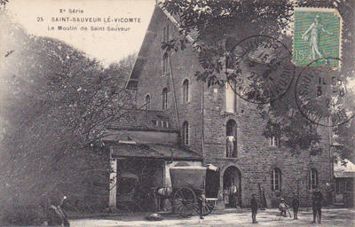 CPA50SSLV1610151 - Philatelie - Carte postale ancienne du moulin de Saint Sauveur Le Vicomte - Cartes postales anciennes de collection