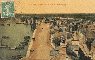 CPA50BAR47139 - Philatélie - Carte postale Barfleur vue générale prise sur l'église - Cartophilie - Cartes postales de collection