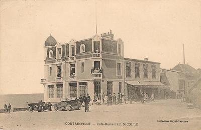 CPA50COUT2311121 - Philatélie - Carte postale Coutainville Café Restaurant NICOLLE - Cartophilie - Cartes postales de collection