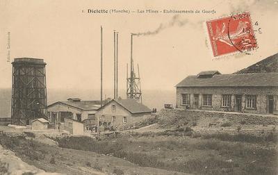 CPA50DIE47134 - Philatélie - Carte postale Diélette les mines etablissements de Guerfa - Cartophilie - Cartes postales de collection