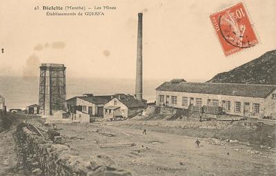 CPA50DIE47135 - Philatélie - Carte postale Diélette les mines etablissements de Guerfa - Cartophilie - Cartes postales de collection