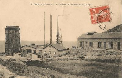 CPA50DIE47137 - Philatélie - Carte postale Diélette les mines etablissements de Guerfa - Cartophilie - Cartes postales de collection