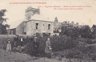 CPA50DIG2510175 - Philatelie - Carte postale ancienne du Manoir de Saint-Gabriel de Digosville - Cartes postales anciennes de collection