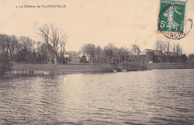 CPA50FLA24101712- Philatelie - Carte postale ancienne du Château de FLAMANVILLE - Cartes postales anciennes de collection