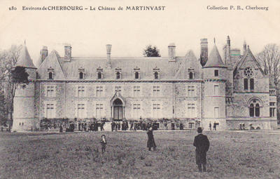 CPA50MAR2510173 - Philatelie - Carte postale ancienne du Château de Martinvast - Cartes postales anciennes de collection