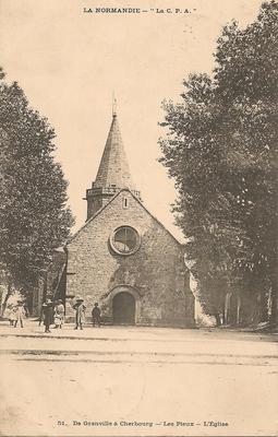 CPA50PIE471317 - Philatélie - Carte postale Les Pieux l'église - Cartophilie - Cartes postales de collection