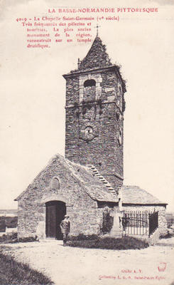 CPA50QUER0102184 - Philatelie - Carte postale ancienne La Chapelle Saint-Germain à Querqueville - Cartes postales anciennes