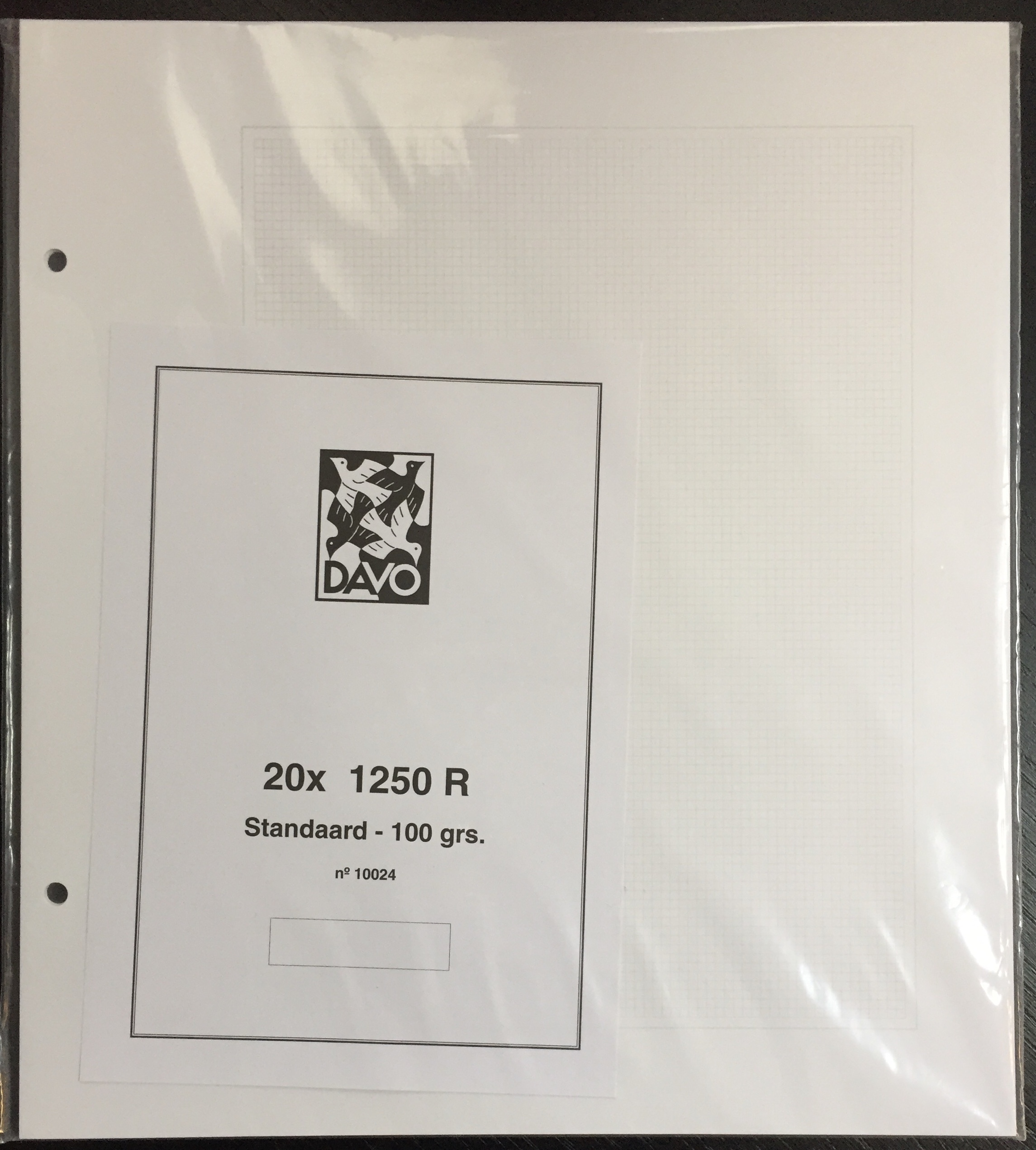 DAVO1250R - Philatélie 50 - Recharges Feuilles blanches standard 100gr Davo