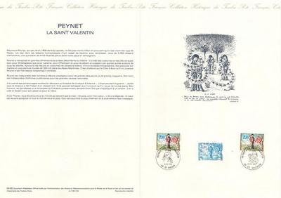 DOCPHOF.STVAL - Philatelie - Document philatelique officiel Saint Valentin - Timbres de collection