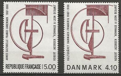 E.C.RF2551-DAN931 - Philatelie - Emission commune France Danemark 1988 - Timbres emission commune