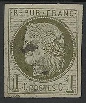 EG14VARFiletcassé - Philatélie - Timbre émission générale N° Yvert et Tellier 14 variété filet du haut cassé - Timbres de colonies françaises