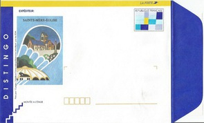 EP2005-E- SAINTE MERE EGLISE - philatelie-entiers postaux-enveloppe distingo-timbres-de-france