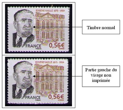 Philatélie 50 - timbre de France adhésif Eugène VAILLE - variété 2