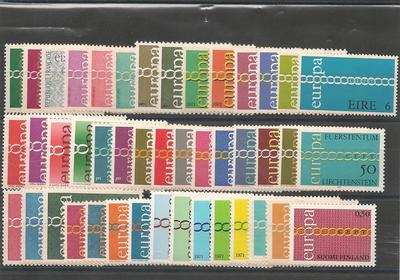 EUR1971 - Philatélie - Année complète 1971 de timbres d'Europa - Timbres de collection