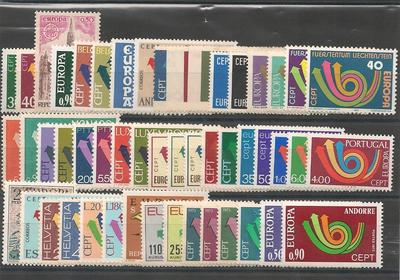 EUR1973 - Philatélie - Année complète 1973 de timbres d'Europa - Timbres de collection