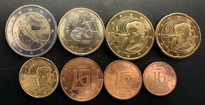 EUROS CROATIE, Philatélie 50, Série de pièces de Croatie 2023