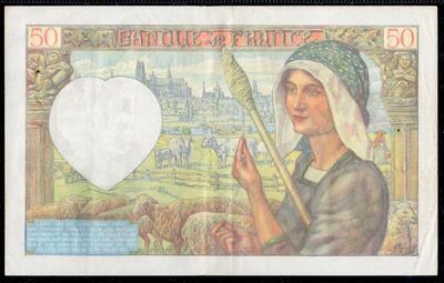 F19/17/42799, Philatélie 50, Billet 50 Francs Jacques Coeur 1941