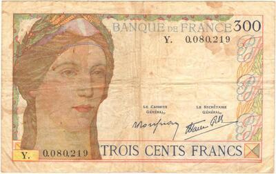 F29/03/80219, Philatélie 50, billet de banque de France de 300 Francs