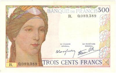 F29/03/89389, Philatélie 50, billet de banque de France de 300 Francs