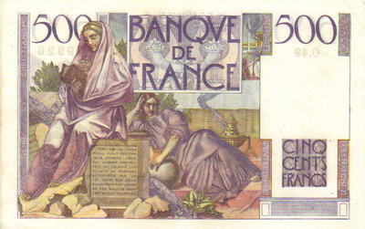 F34-3-SPL-2 - Philatelie - billet de banque de France - 500 francs