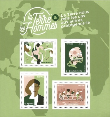 F5424 - Philatelie 50 - feuillet de timbres de France N° F5424 de 2020, La Terre et les Hommes