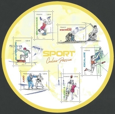 F5499 - Philatelie 50 - feuillet de timbres de France N° F5499 de 2021, Sport
