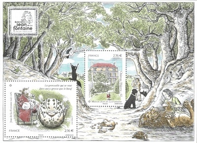 F5509 - Philatelie 50 - feuillet de timbres de France N° F5509 de 2021, Jean de la Fontaine