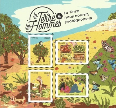 F5514 - Philatelie 50 - feuillet de timbres de France N° F5514 de 2021, Agriculture durable